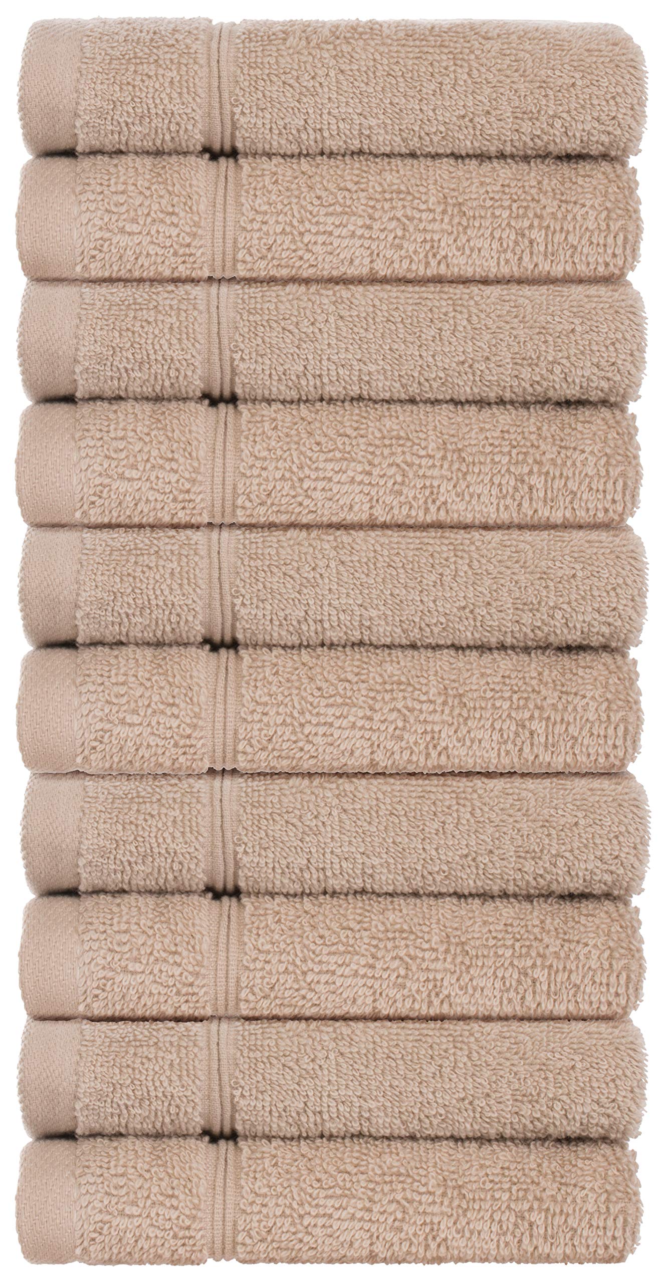 Brandsseller Set di 10 Asciugamani per Sapone 30 x 30 cm Asciugamano in Spugna per Ospiti con Gancio Cotone 470 g/m² Bagno Casa - Sabbia
