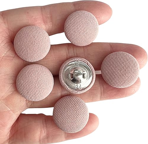 Vista 129 de PEPPERLONELY 10 piezas de tela de 0.394 in cubierta con botones redondos de vástago de metal, azul marino