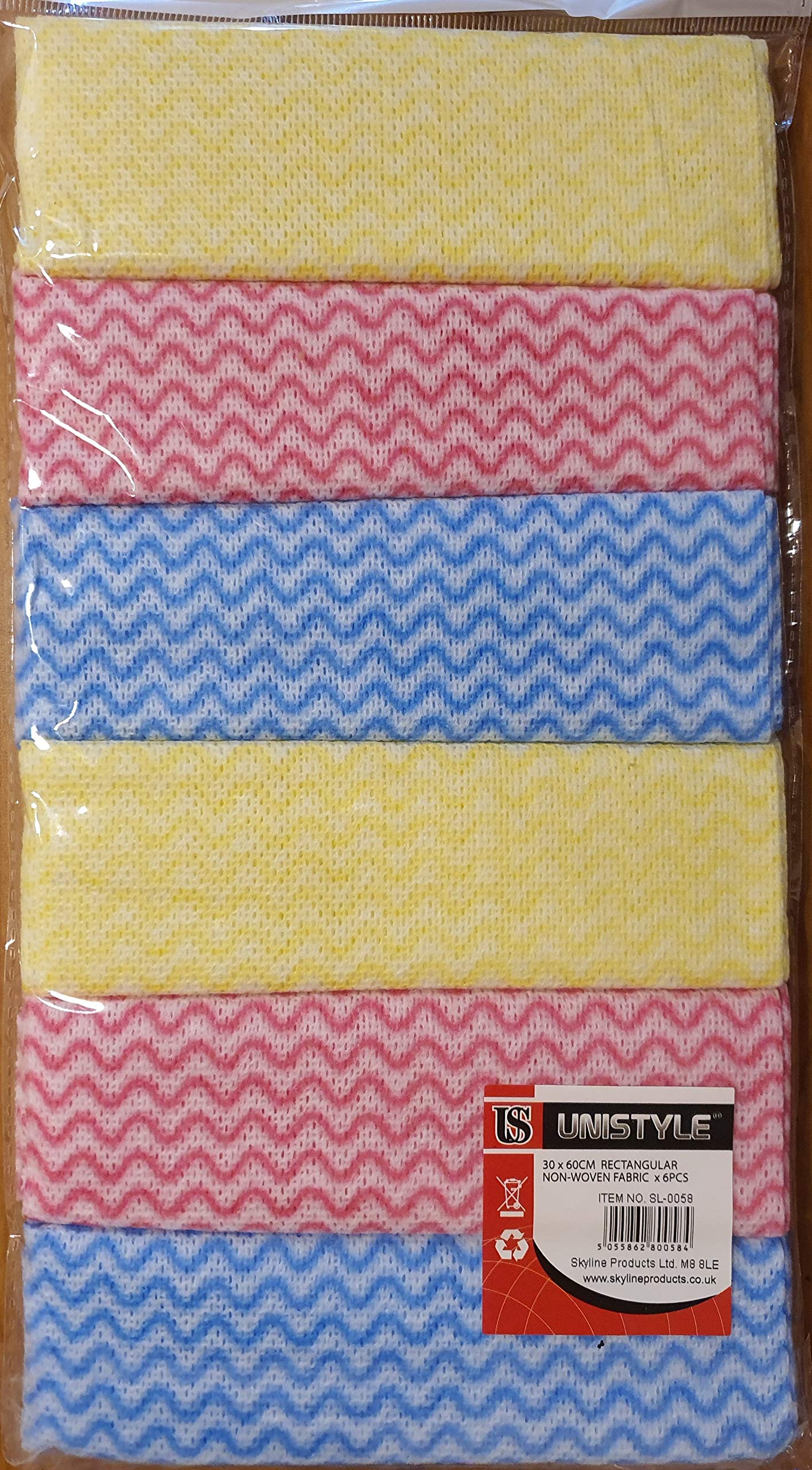 UNISTYLERectangular Non-Woven Cleaning Cloths - Pack Of 6
