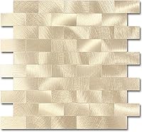 Vista 1 de VAOVI Peel and Stick Backsplash Tiles for Kitchen,Self Adhesive Metal Backsplash Peel and Stick Tile Subway Tiles Backsplash Wall