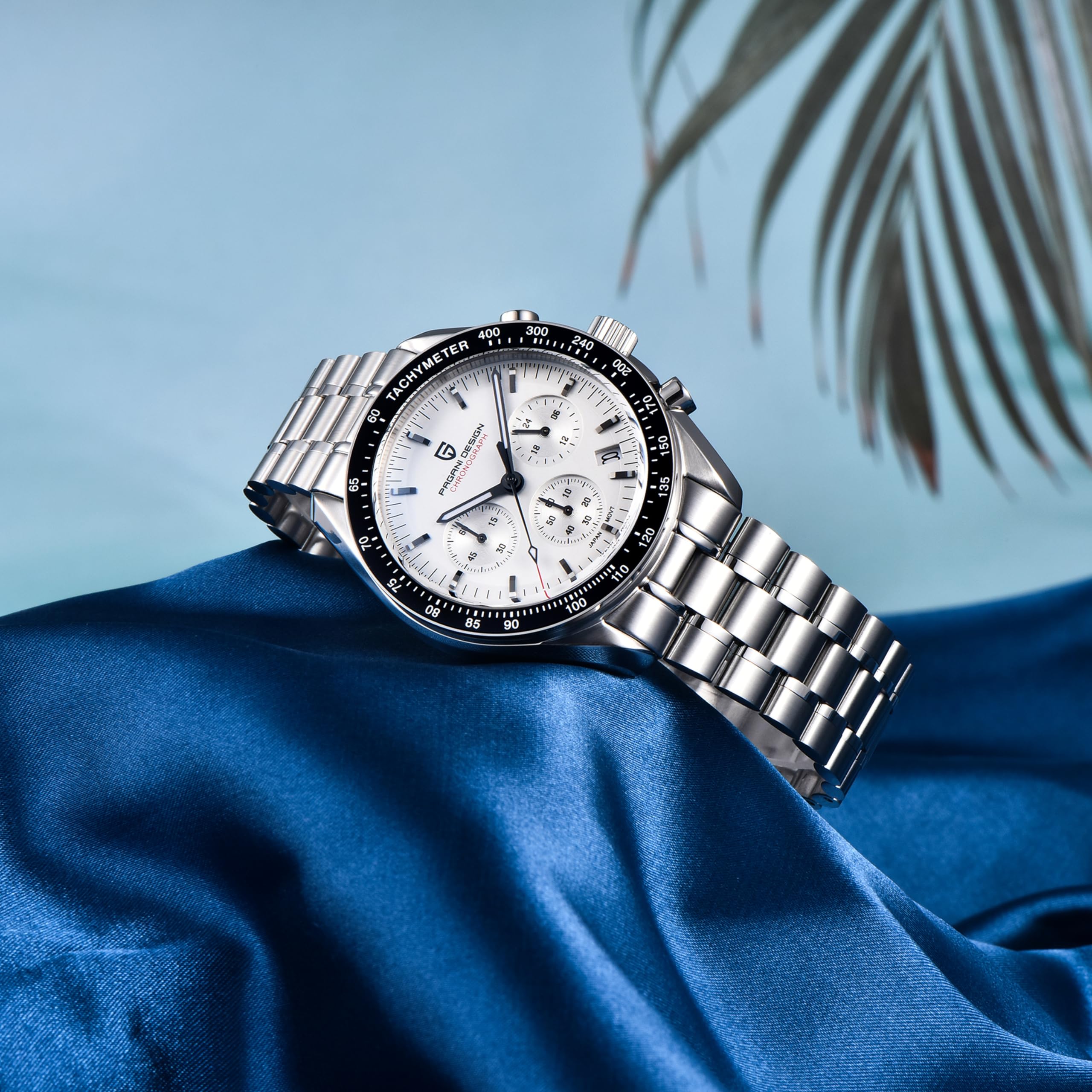 RollsTimi PD 1701 Orologio Uomo VK63 Orologio al Quarzo Cinturino in Acciaio Inox 100 Metri Resistente all'Acqua Elegante Sport Business Elegante Orologi Regalo da Uomo.