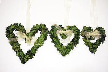 Preserved Boxwood Heart Mini Wreath Set by Tradingsmith