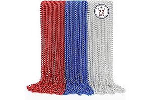 4th of July Necklace Accessories: 72PCS Independence Day Beads Necklace Bulk