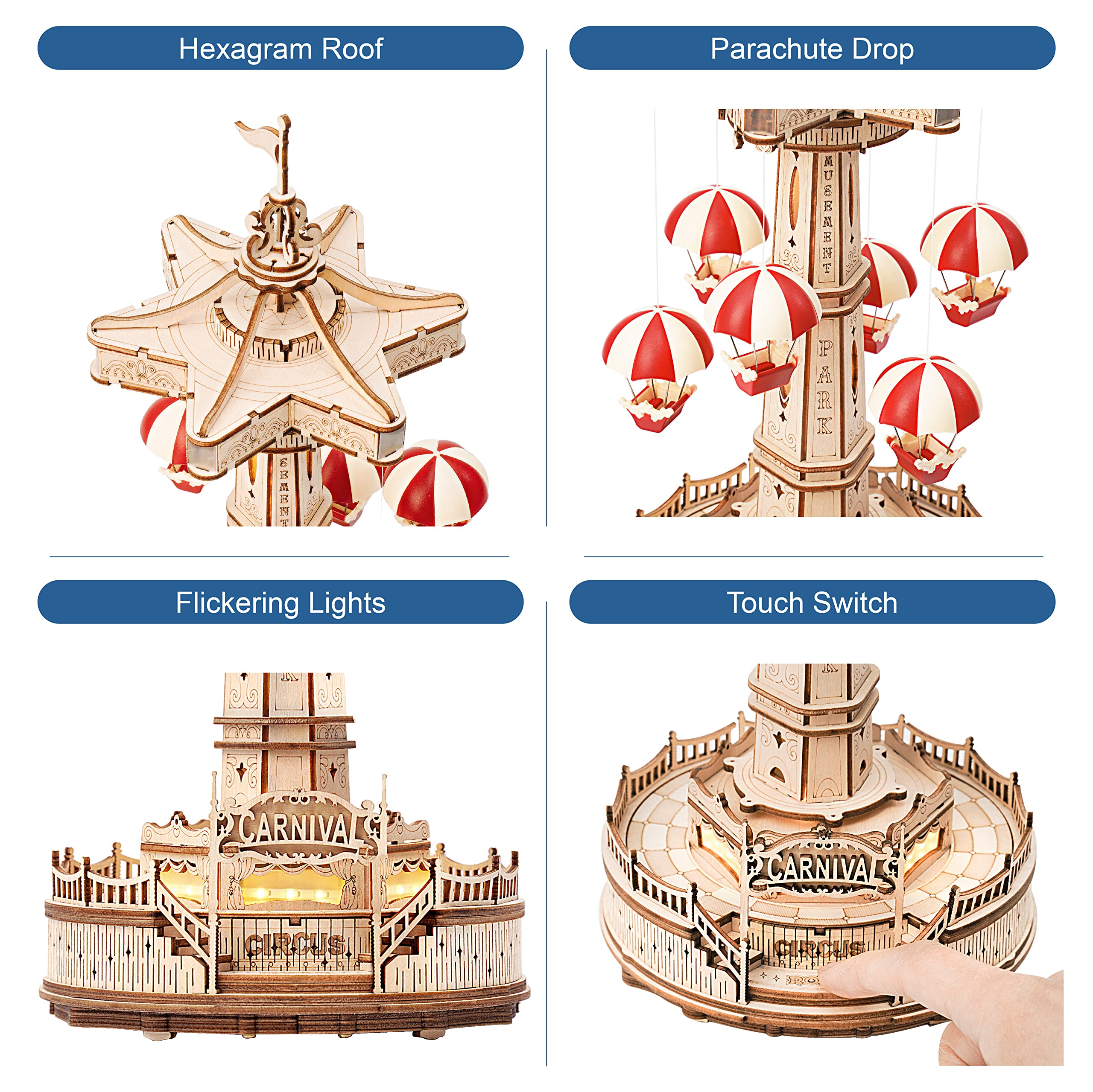 ROBOTIME 3D puzzel modelbouwset volwassenen kerstboom muziekdoos hout 3D houten puzzel houten bouwpakket houten modellen geschenken volwassenen kinderen ROBOTIME 3D puzzel modelbouwset volwassenen kerstboom muziekdoos hout 3D houten puzzel houten bouwpakket houten modellen geschenken volwassenen kinderen