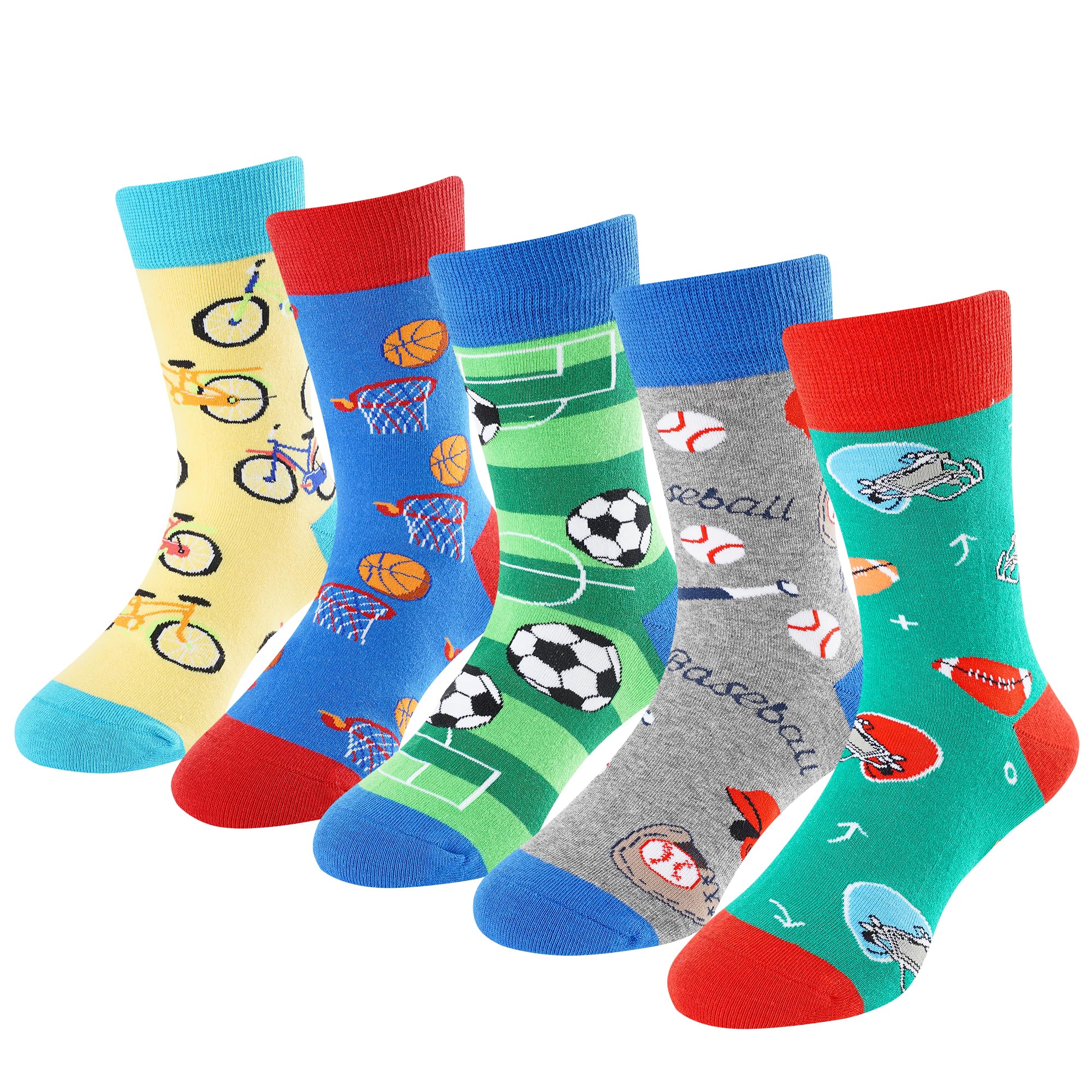 BISOUSOXCrazy Socks for Kids Boys Socks 10-12 Years Old Silly Funny School Dress 6-8 Fun Pizza Sock Birthday Christmas Gift