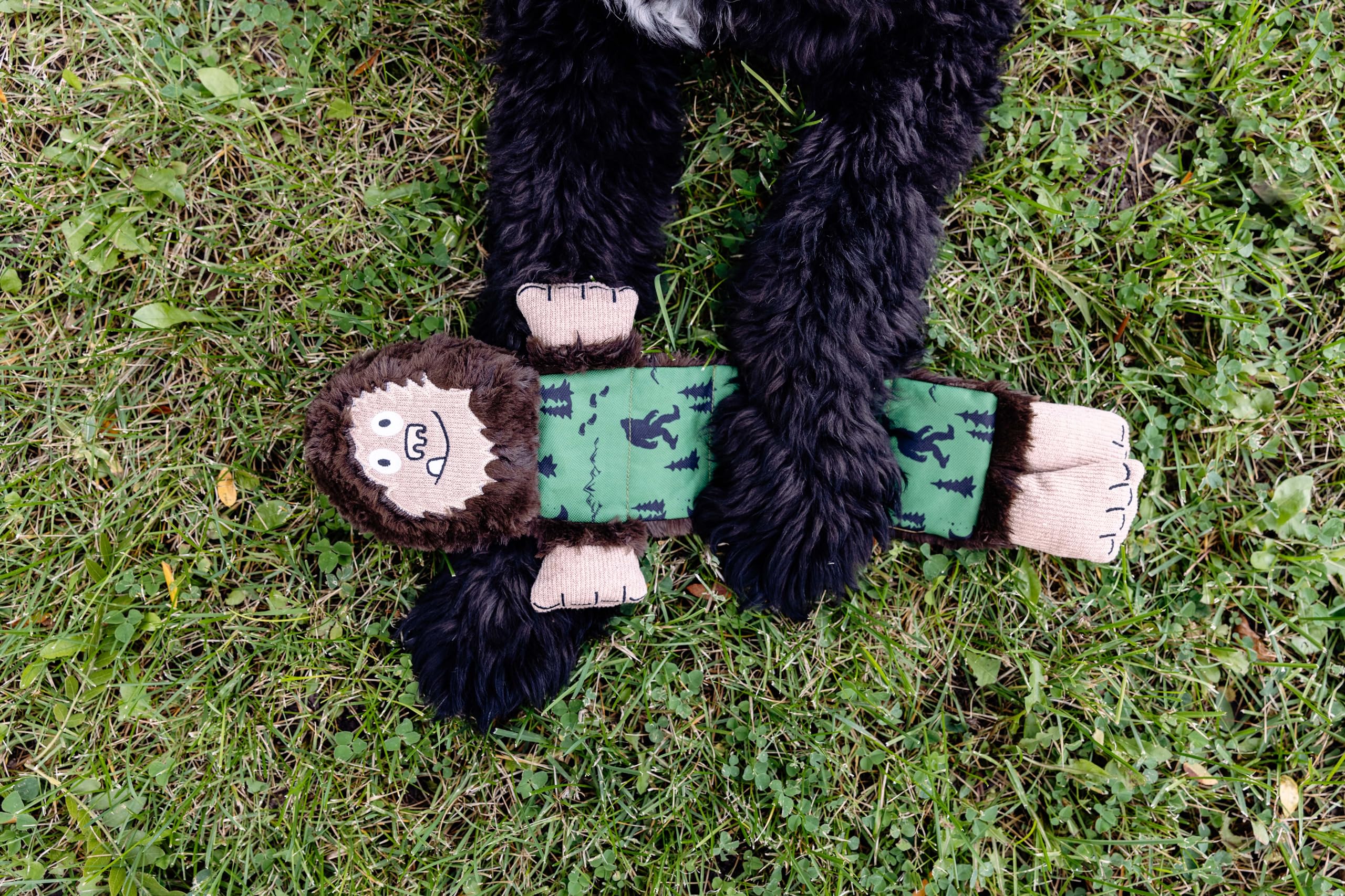 Lazy One Bigfoot - Juguete chirriante para perros, juguete suave y arrugado para perros, construcción resistente para masticadores pesados
