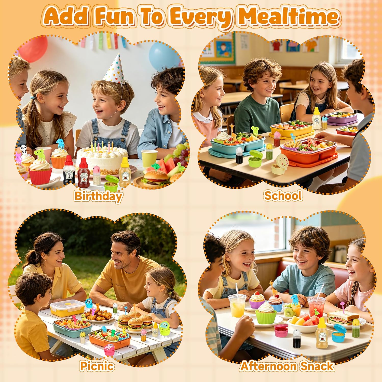 71 Mini Condiment Squeeze Bottles Kit