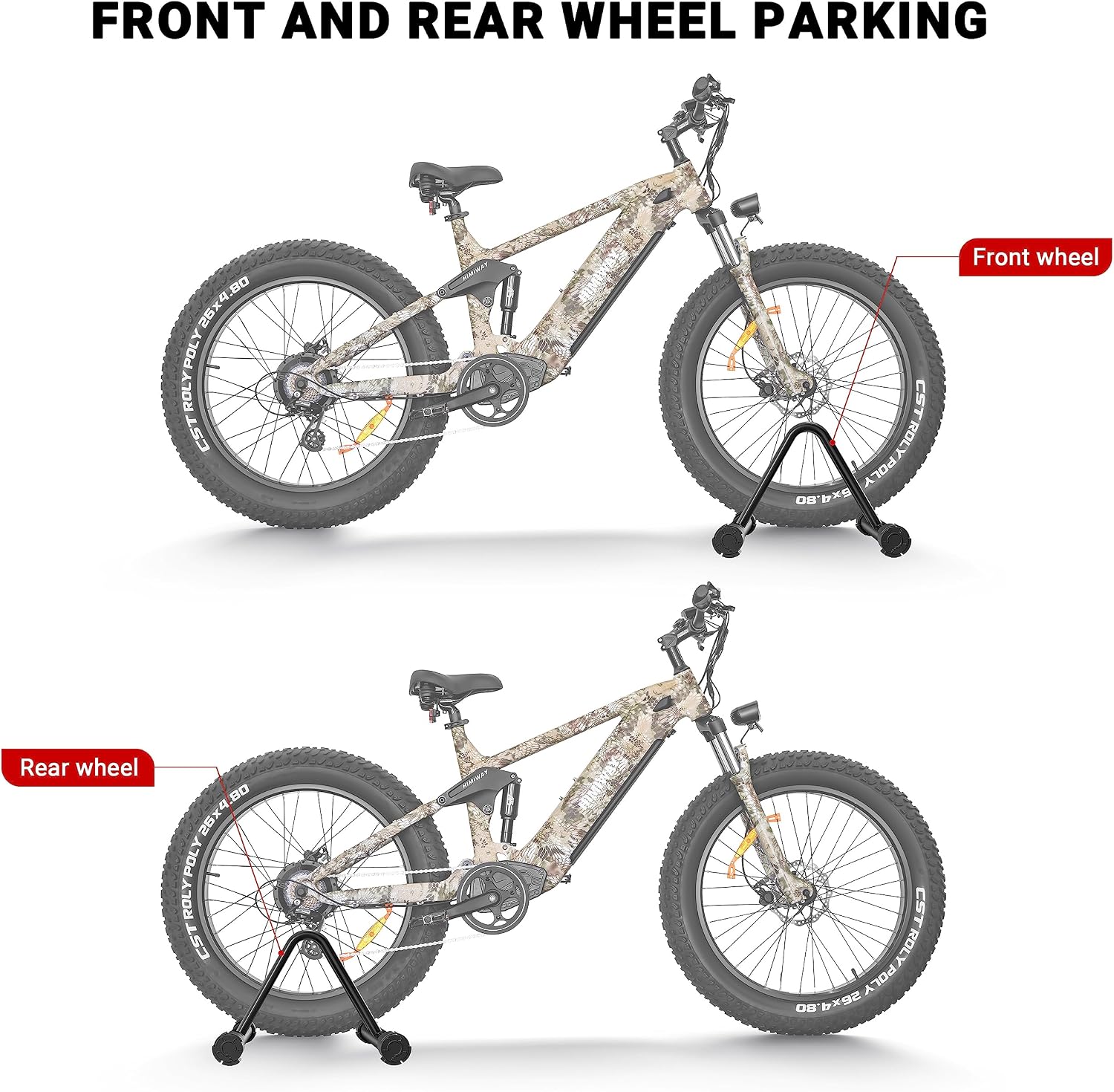 Himiway Bike Floor Stand, Freestanding Bicycle Floor Parking Rack Stand, Fit for 3-11.5cm Tyre Width Kids Mountain Road MTB Bikes Indoor Outdoor Garage Storage (2 Pack)