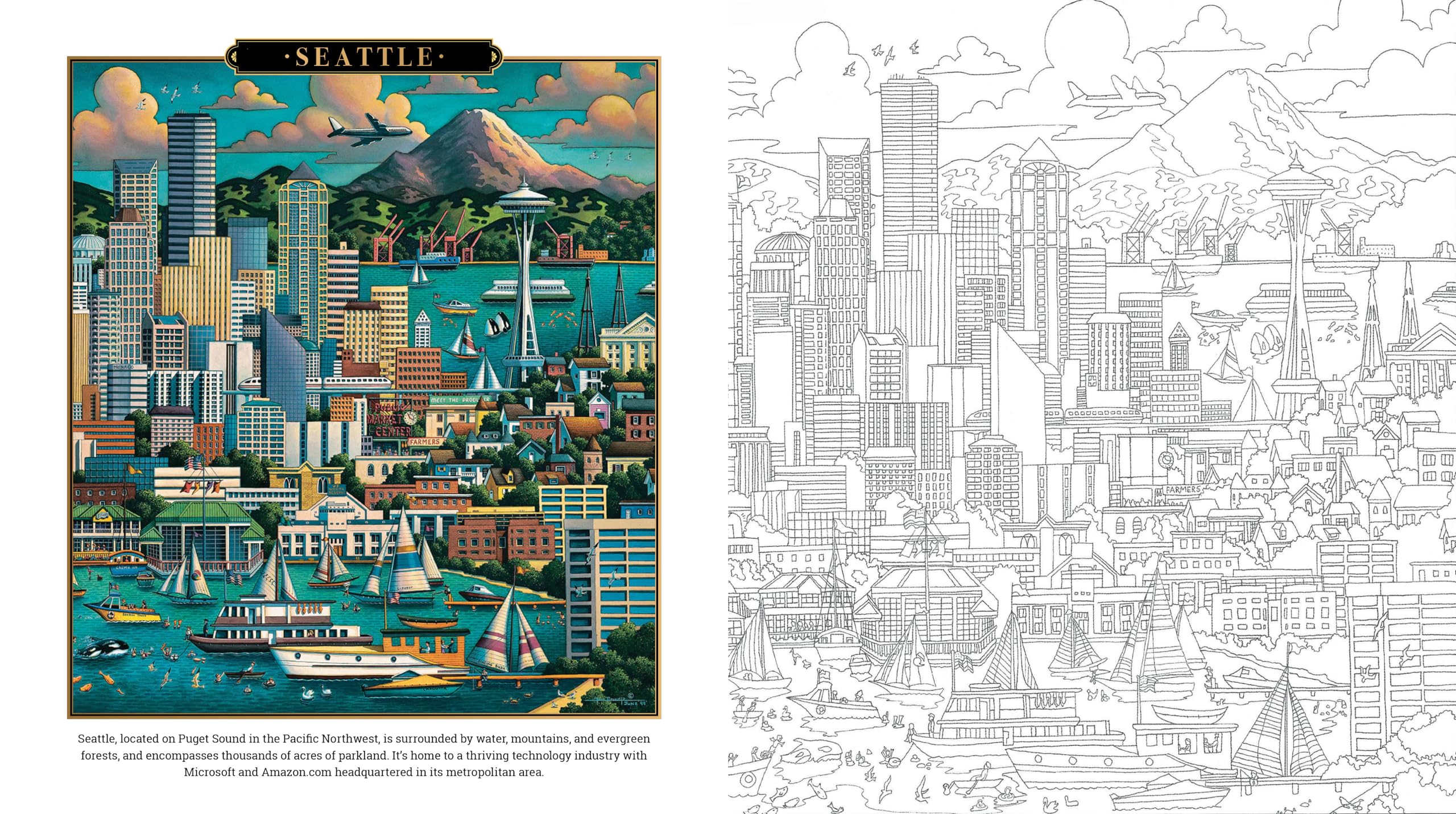 America the Beautiful Coloring Book: Color famous cityscapes and landmarks in the whimsical style of folk artist Eric Dowdle (Dowdle Coloring Book, 4) - Image 4