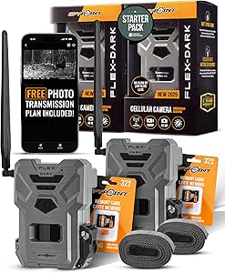 SPYPOINT Flex-Dark Twin Starter Pack with 2 SD Card - Cellular Trail Camera, 40MP Photos, 1080p Video + Sound, No-Glow Game Camera, Hunting Night Vision, Motion Activated,100ft Detection asin的图片