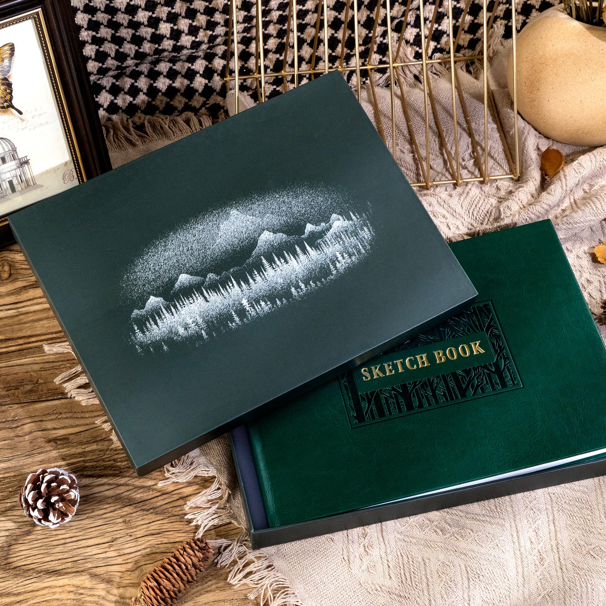 CAGIE Hardcover Sketch Book for Drawing, Art Paper Sketchbook 185 GSM, 11.7