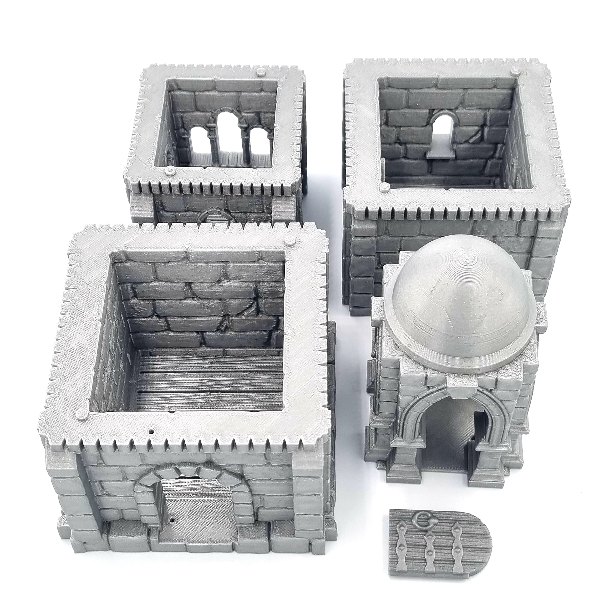 QP3D - Tour de Bataille Ruinée, Paysage de Terrain 28-32 mm pour Wargames et RPG, Accessoires DND, D&D, Jeu de Société, Impression 3D