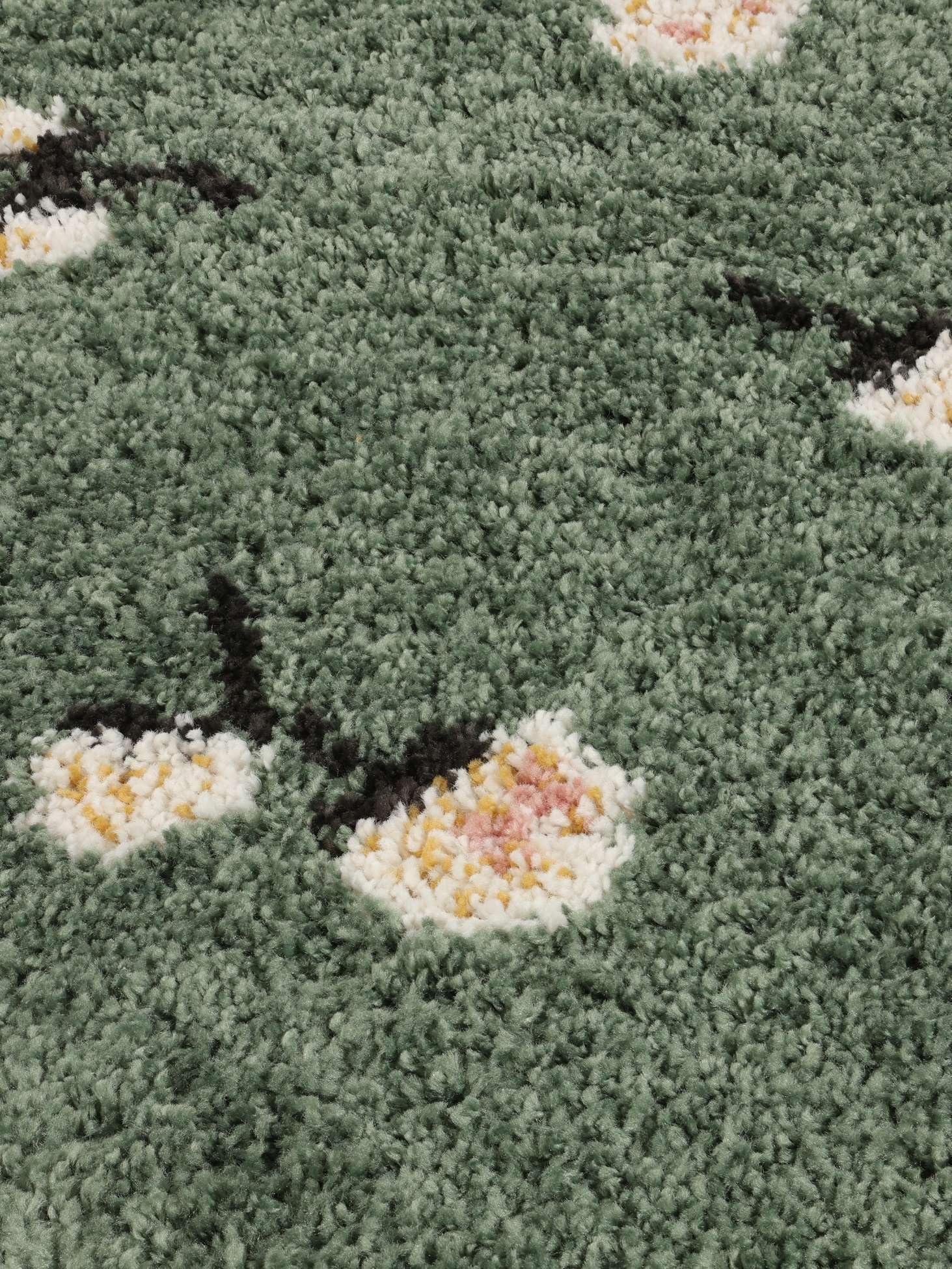 RugVista Linnea, Tapis pour Enfants, Modernes, Ø 100 cm, Rond, Poil Moyen, Salle de séjour, Chambre d'enfant, Chambre, Couloir, Nettoyage à Sec Seulement, sans Produits Chimiques Dangereux, Vert