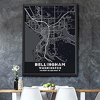 Vista 5 de Map of Bellingham, Washington, Evening (8x10)