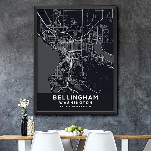 Miniatura 5 de Map of Bellingham, Washington, Evening (8x10)