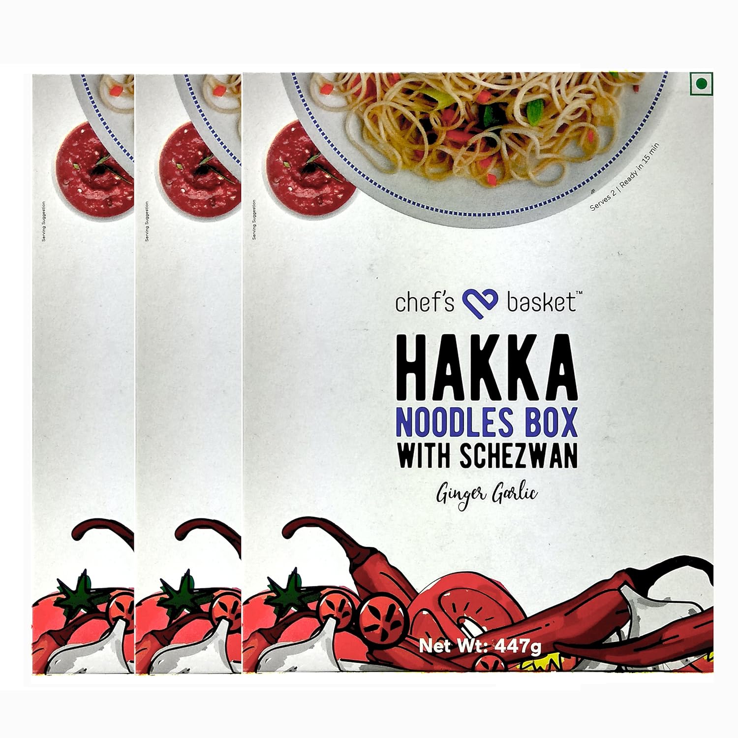 Chef's Basket Noodles Box Schezwan 447g ( Pack of 3 ) Amazon.in