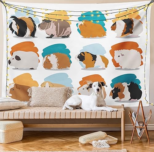 Miniatura 84 de Lunarable Tapiz de La Habana, caballeros que tocan saxofón con sombreros de Panamá y auto rojo nostálgico, colgante de pared para dormitorio, sala