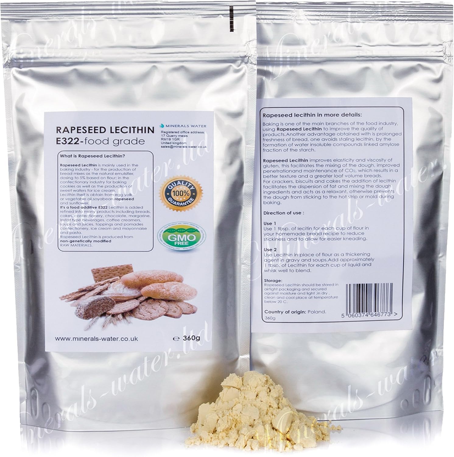 360g Pure Lecithin Rapeseed★baking★bakery★bread making★cookies★GMO Free