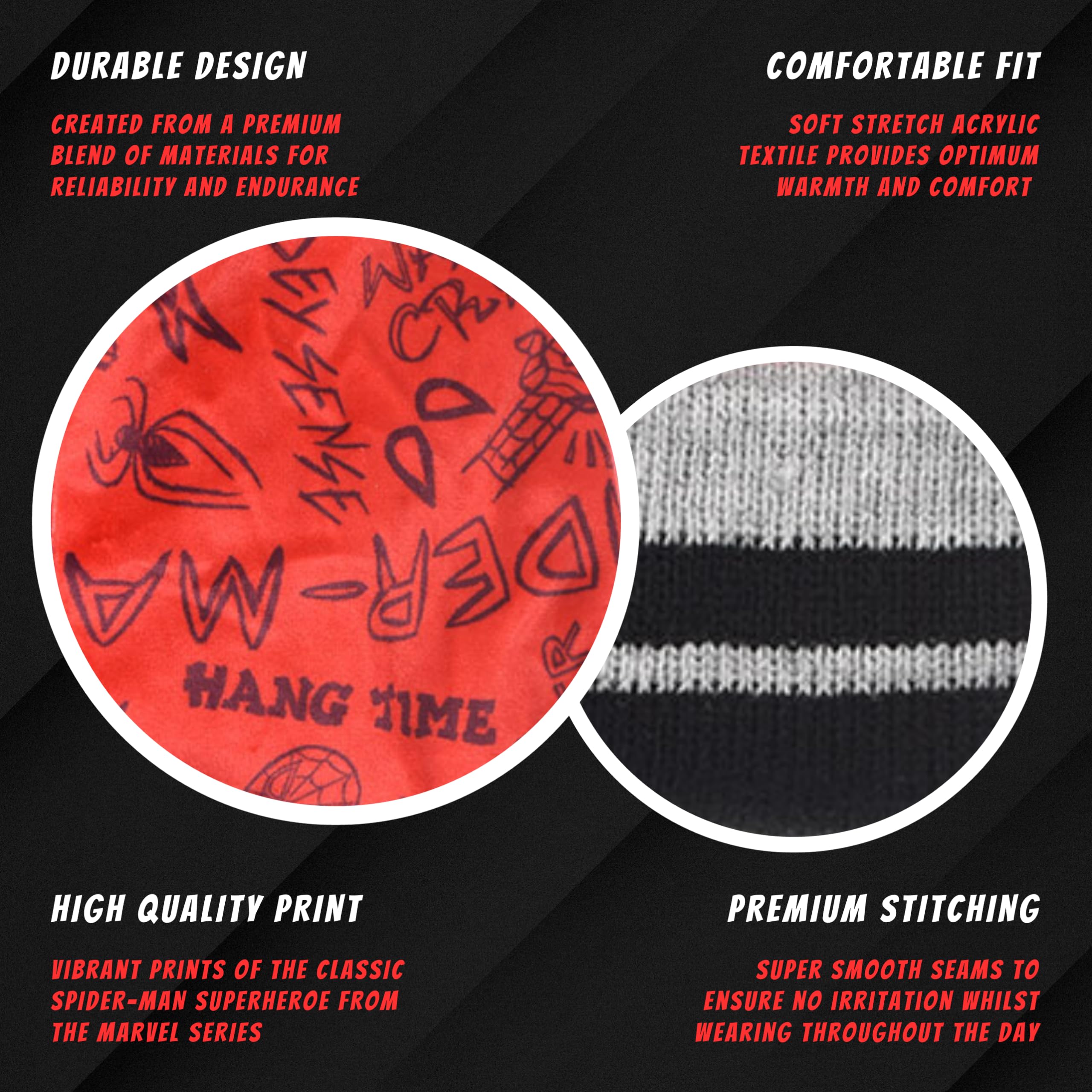 Marvel Spiderman Conjunto de Invierno para Niño Gorro y Guantes Gris