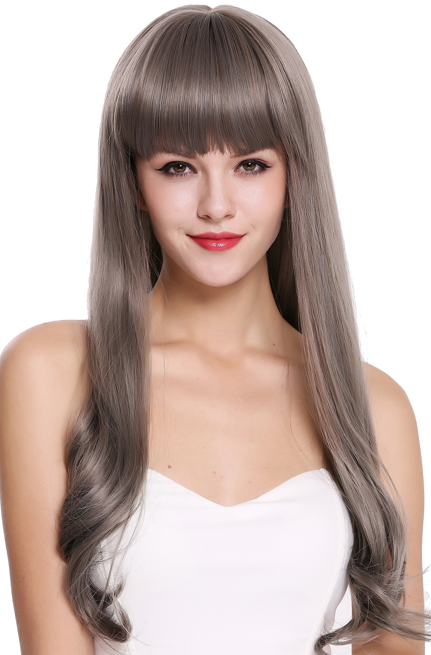 WIG ME UP, C8135-8AT10A Quality women's wig lady very long sleek fringe brown grey mix - Image 3