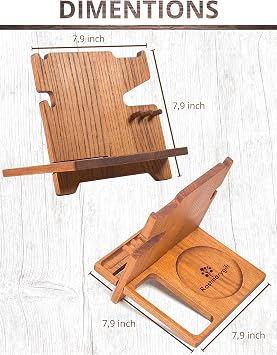 Wooden Phone Docking Station Desk Organizer Night Stand Christmas for Dad Husband Men Him Bed Side Valet Tray ash-Tree Wood