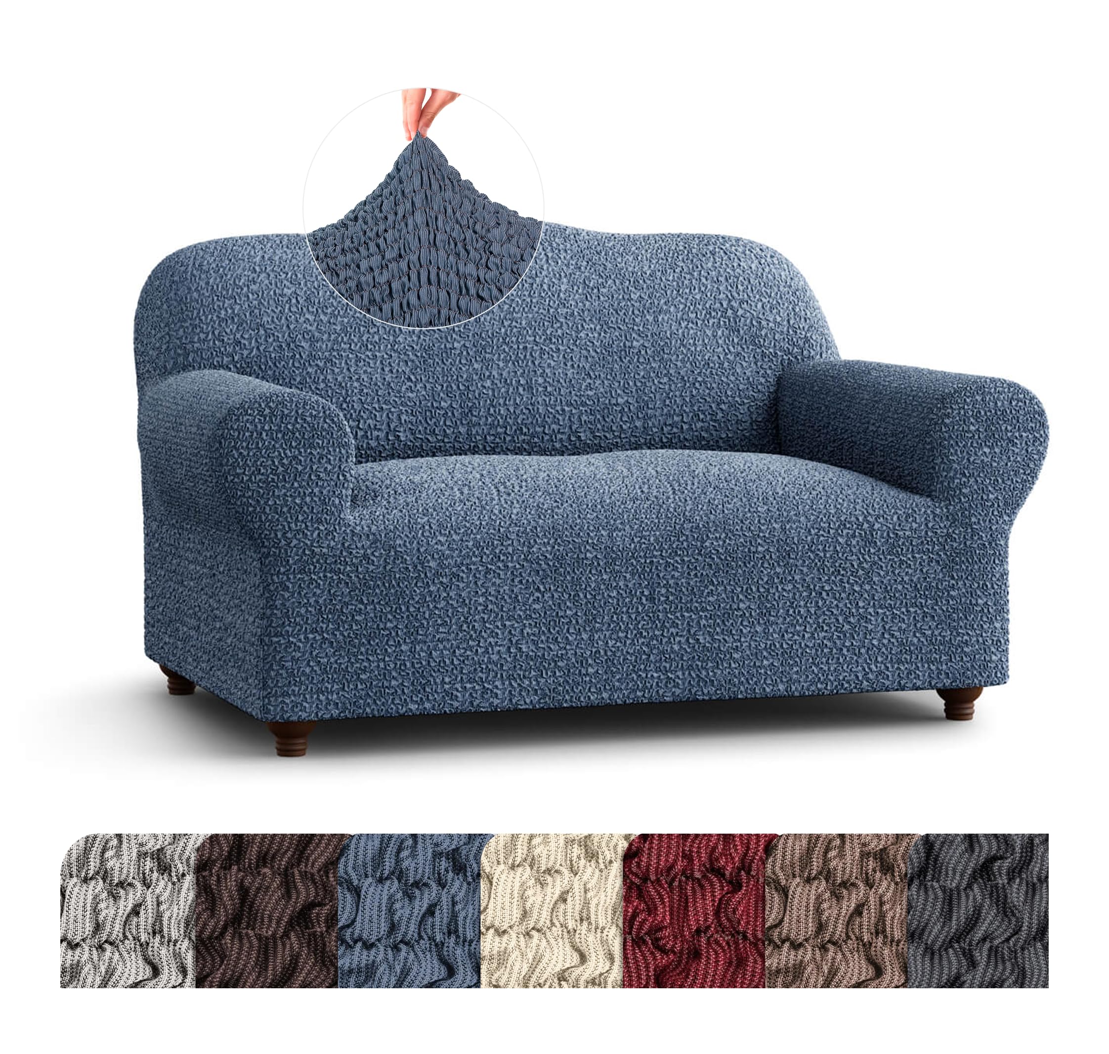 PAULATO BY GA.I.CO. Loveseat Slipcover - Oversized Chair Cover - Stretch Couch Cover - Cushion Love Seat Sofa Slipcover - 1-Piece Form Fit Washable