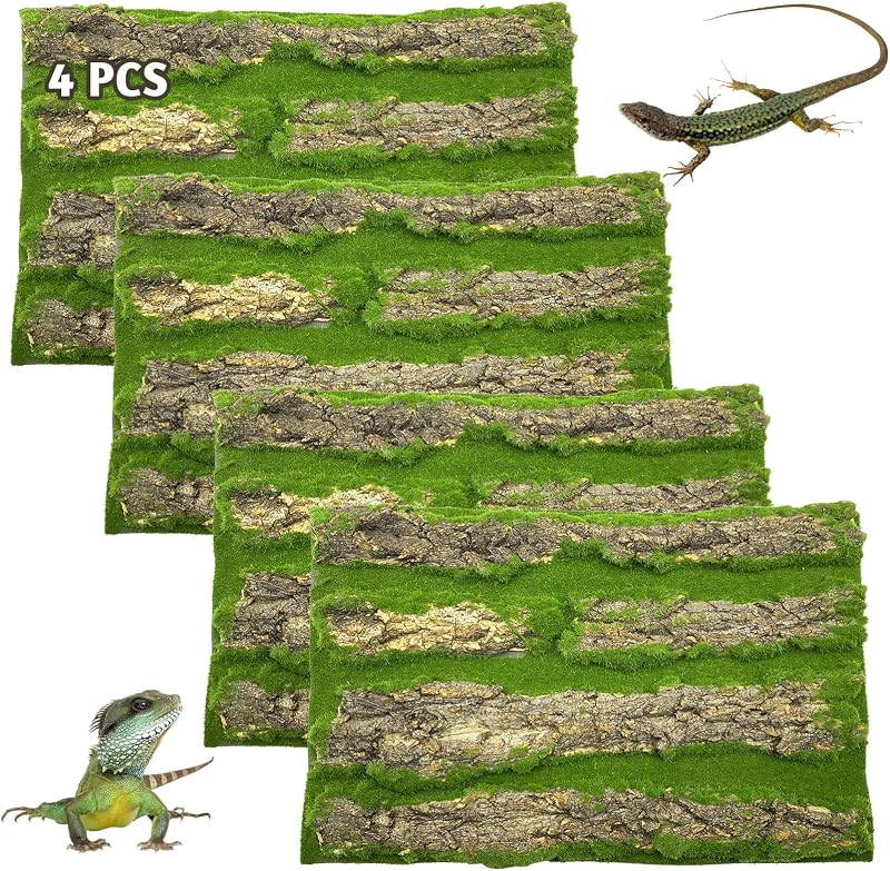 Fundo de Cortiça Natural para Terrário com Musgo Artificial PINVNBY 40 x 30 cm, Pacote com 4