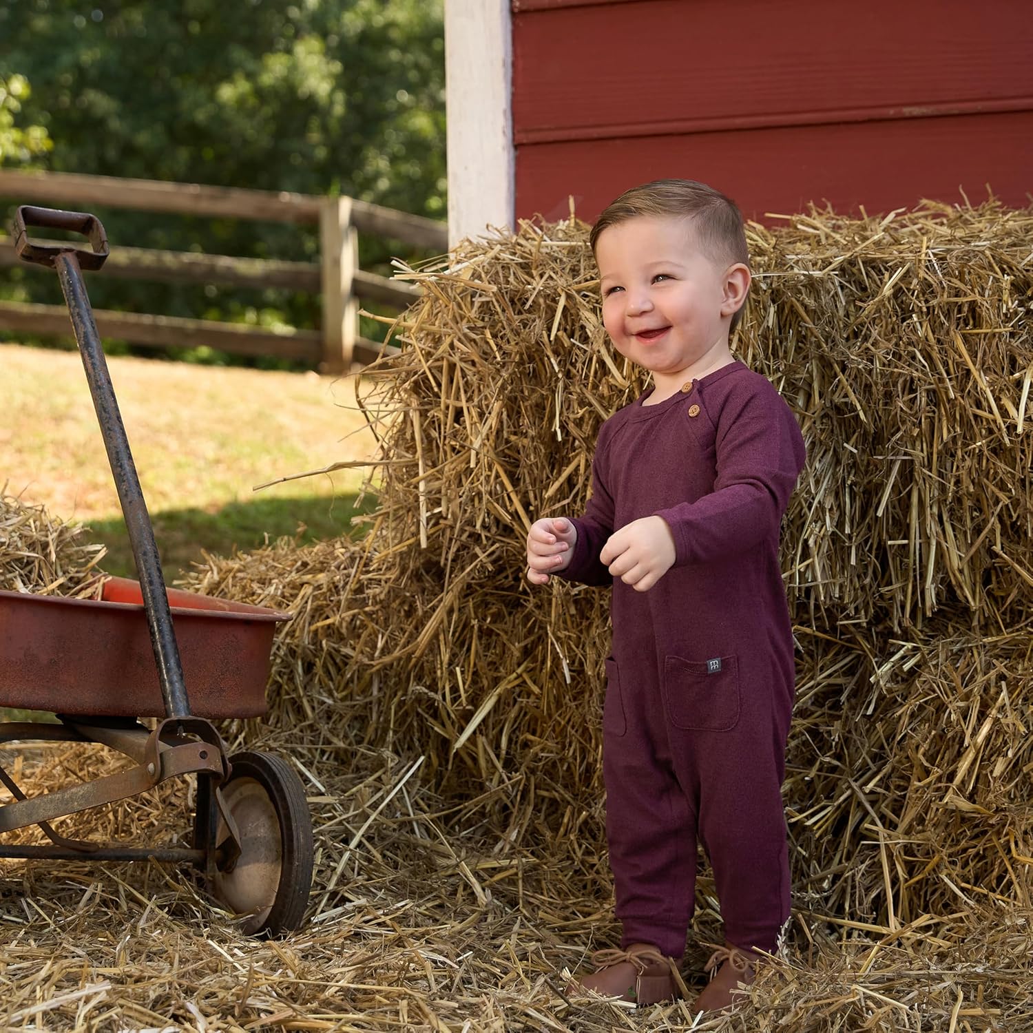 Modern Moments by Gerber baby-boys Raglan Sleeve & Long Leg Romper - Image 5