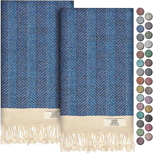 Miniatura 62 de Toallas de mano – Juego de 2 18" x 30" – Toalla de mano turca decorativa para baño, cocina, invitados, cara, cabello, té, paño de cocina