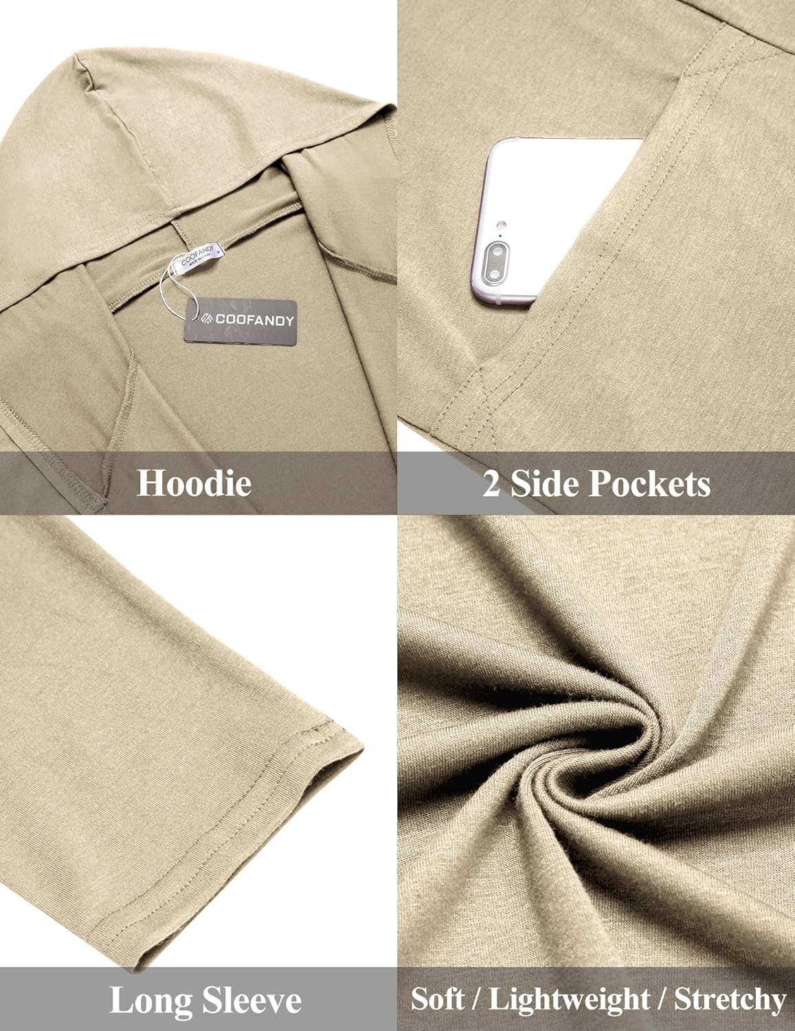 COOFANDY Men's Long Hooded Cardigan Shawl Collar Lightweight Open Front Drape Cape Overcoat with Pockets - Image 5