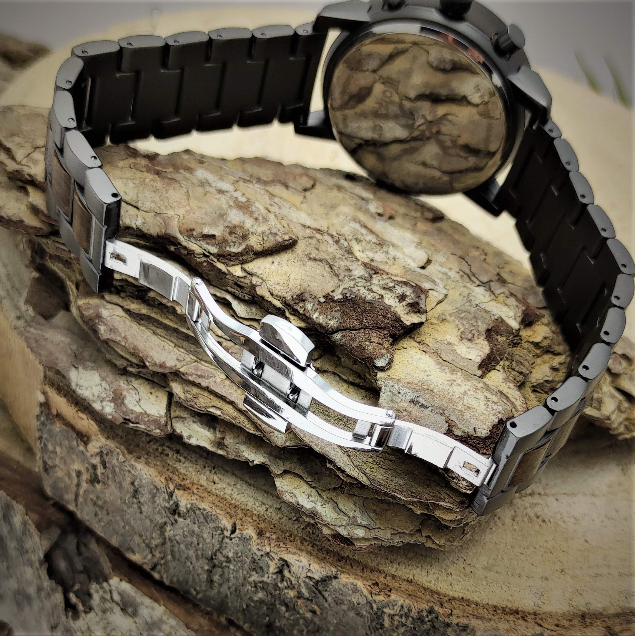 Holzwerk Germany Ręcznie wykonany designerski zegarek męski ekologiczny naturalny drewniany zegarek chronograf bransoletka zegarek analogowy zegarek kwarcowy brązowy czarny cyfry rzymskie data drewno