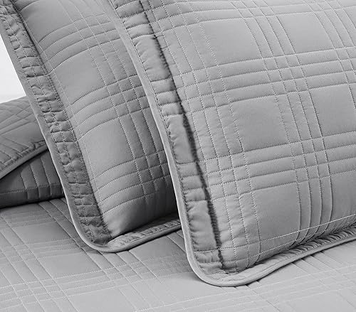 Miniatura 4 de Chezmoi Collection - Juego de colcha de 3 piezas de gran tamaño Kingston