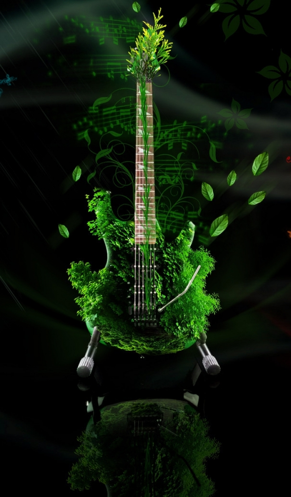 Green Electric Guitar Wallpaper