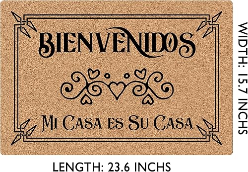 Miniatura 3 de JFFBFF Bienvenidos Mi Casa ES Su Casa - Tapete divertido para entrada con respaldo antideslizante para interiores y exteriores, tapete decorativo