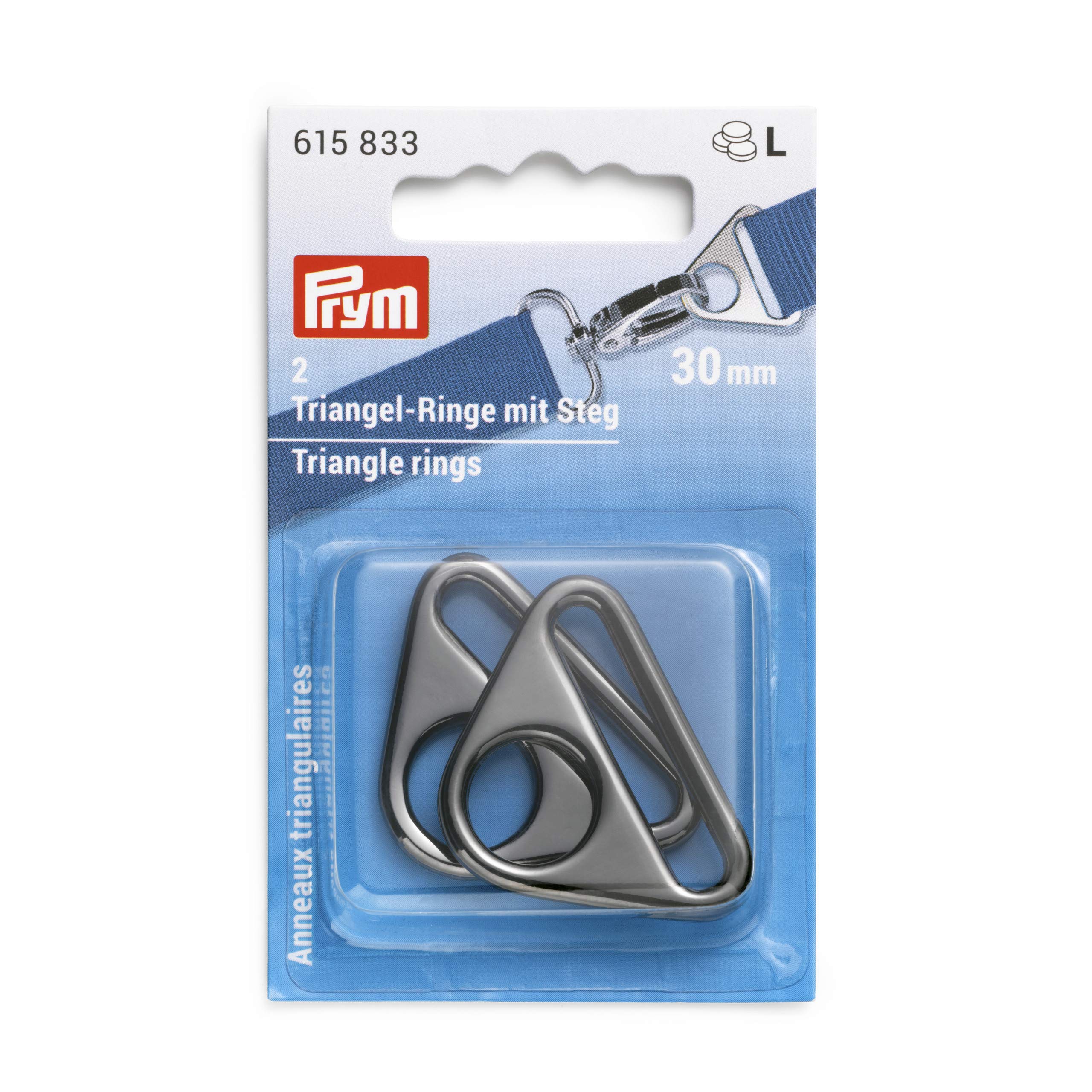 Prym Triangle Rings, Zinc Alloy, Gunmetal, 30 mm