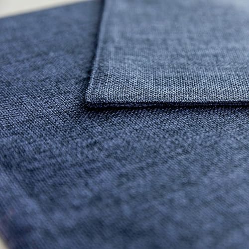 Vista 184 de Home Brilliant Juego de 4 manteles individuales de lino azul, resistentes al calor, manteles individuales para mesa de comedor, manteles Índigo