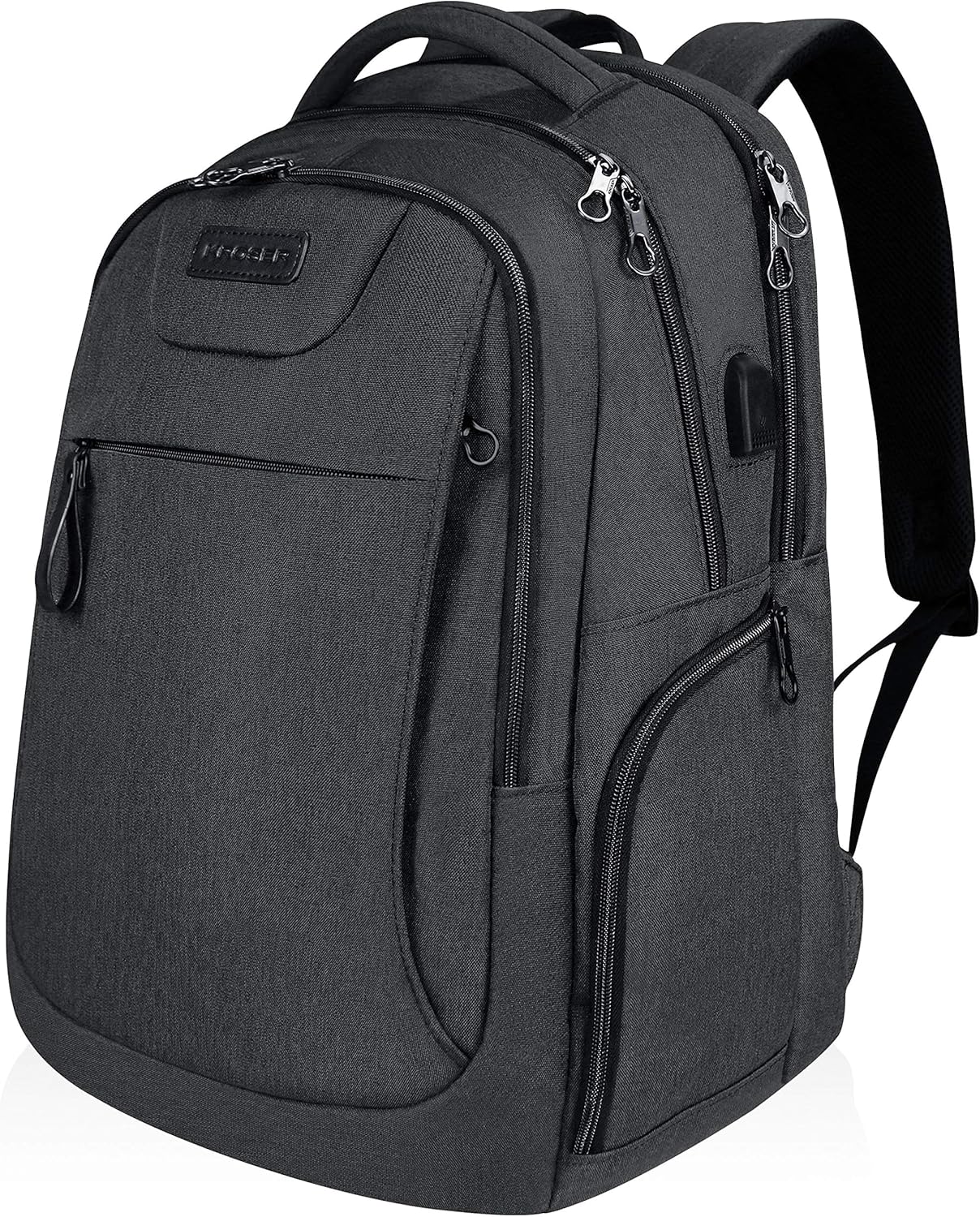 [KROSER] pcバックパック17.3インチビジネスリュックpcバッグpcリュックパソコンバッグラップトップバッグ コンピュータバッグ デイパックUSB充電ポート/撥水/防水/大容量/通学/通勤/ビジネス/旅行/メンズ/レディース