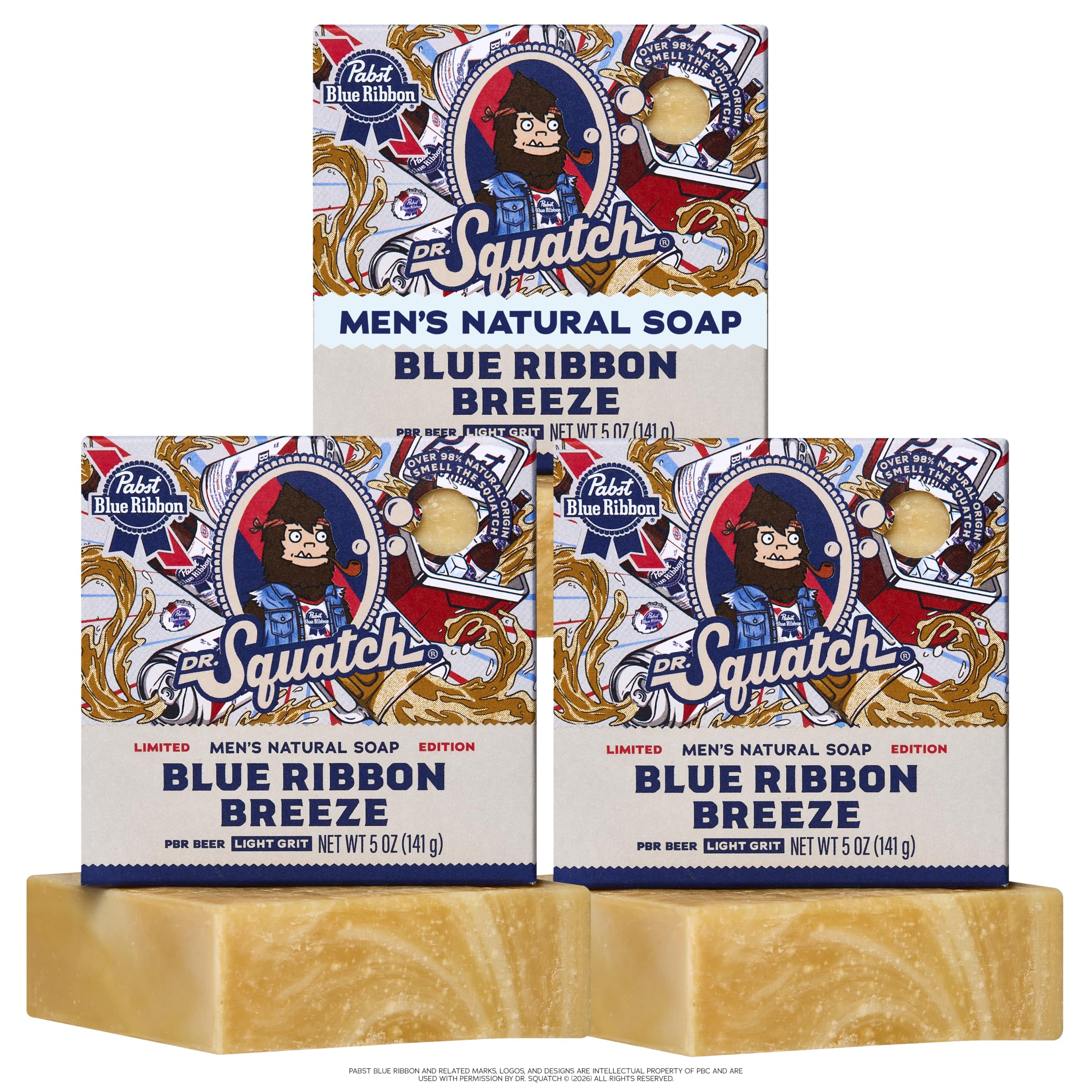 Amazon.com : Dr. Squatch Natural Men's Bar Soap, PBR Soap (5oz, 3
