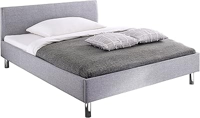 Sette Notti Polsterbett 140x200 Mit Lattenrost Fertig Montiert Bett Stoff Grau Bett Liegeflache 140x200 Cm Amazon De Kuche Haushalt