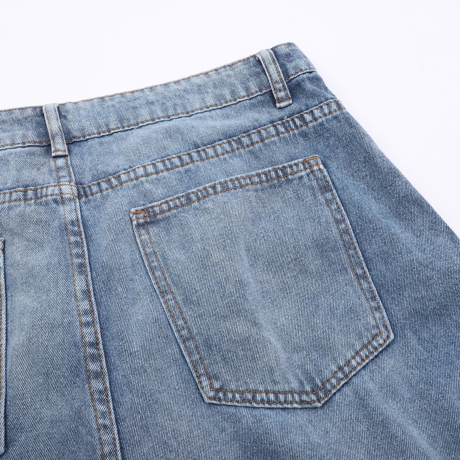 Jeans Donna Curvy Vita Alta Jeans Elasticizzati Casual Gamba Larga Pantaloni Denim Vita Alta Larghi Leggeri Tempo Libero Pantaloni Baggy Curvy Taglie Forti Y2k Streetwear Eleganti Wide Leg Vintage