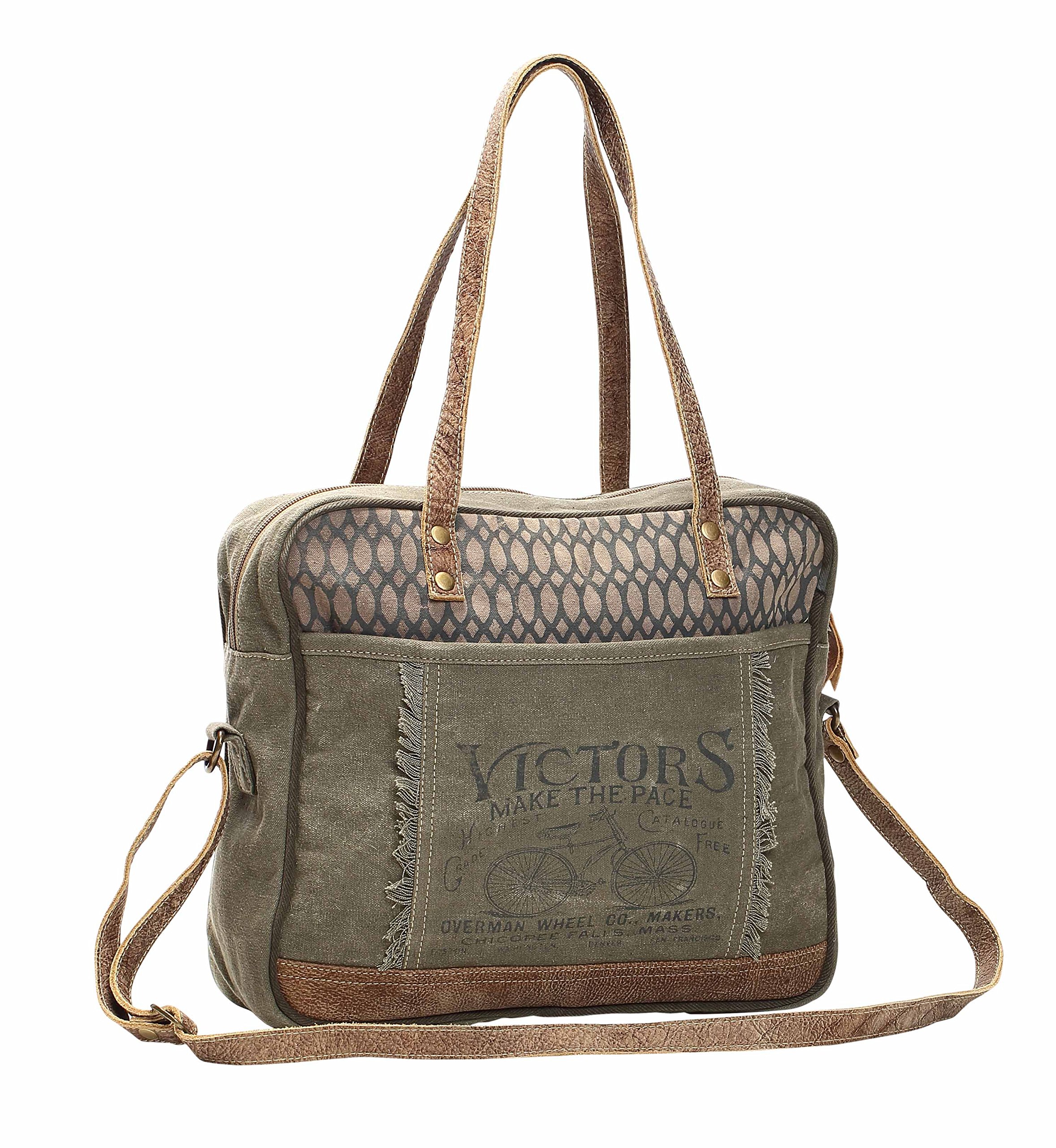 Myra Bag Bicycle Upcycled Canvas Messenger Bag S-1131