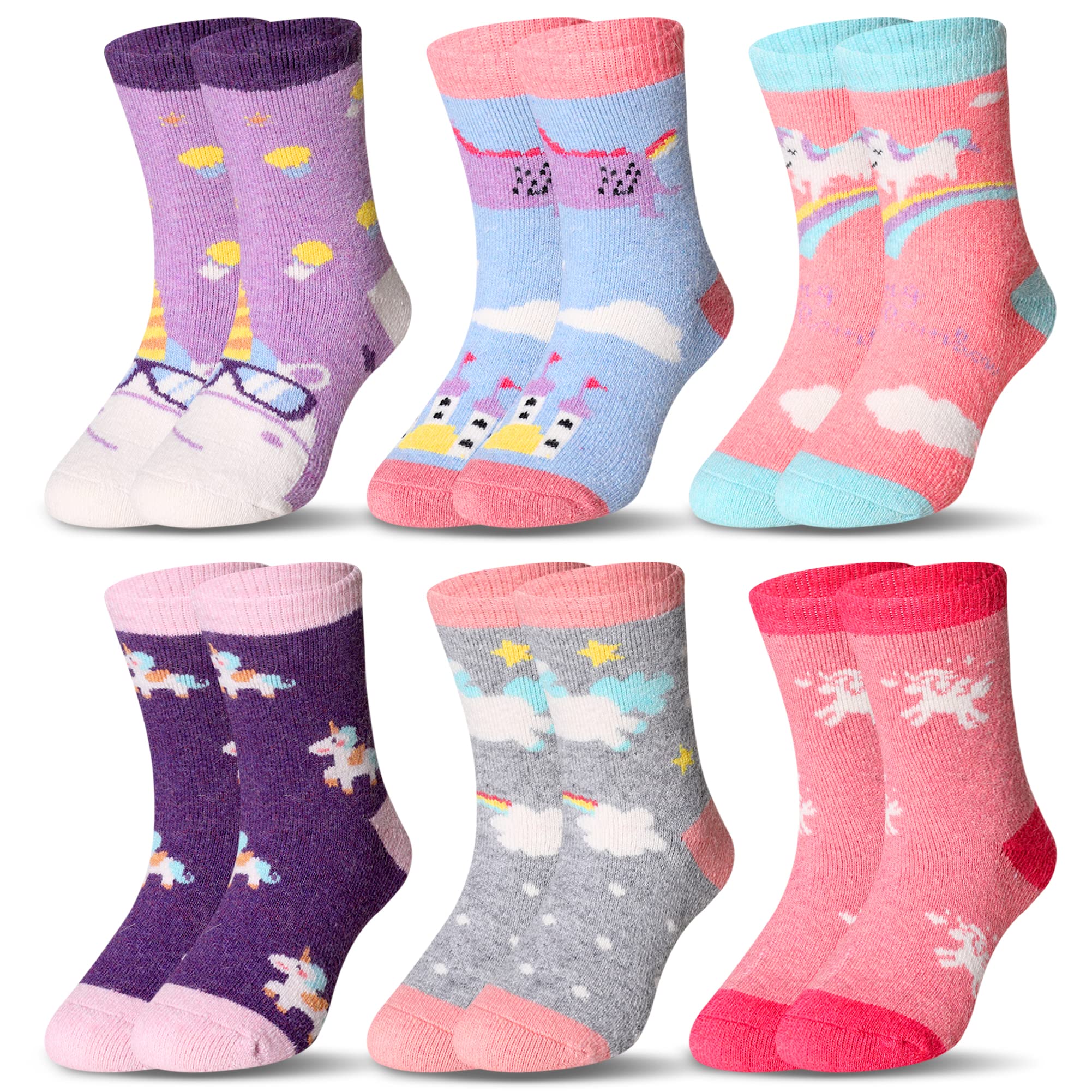 Eocom Kids Wool Socks For Boys Girls Warm Hiking Thermal Winter Cozy Soft Thick Toddlers Crew Boot Socks