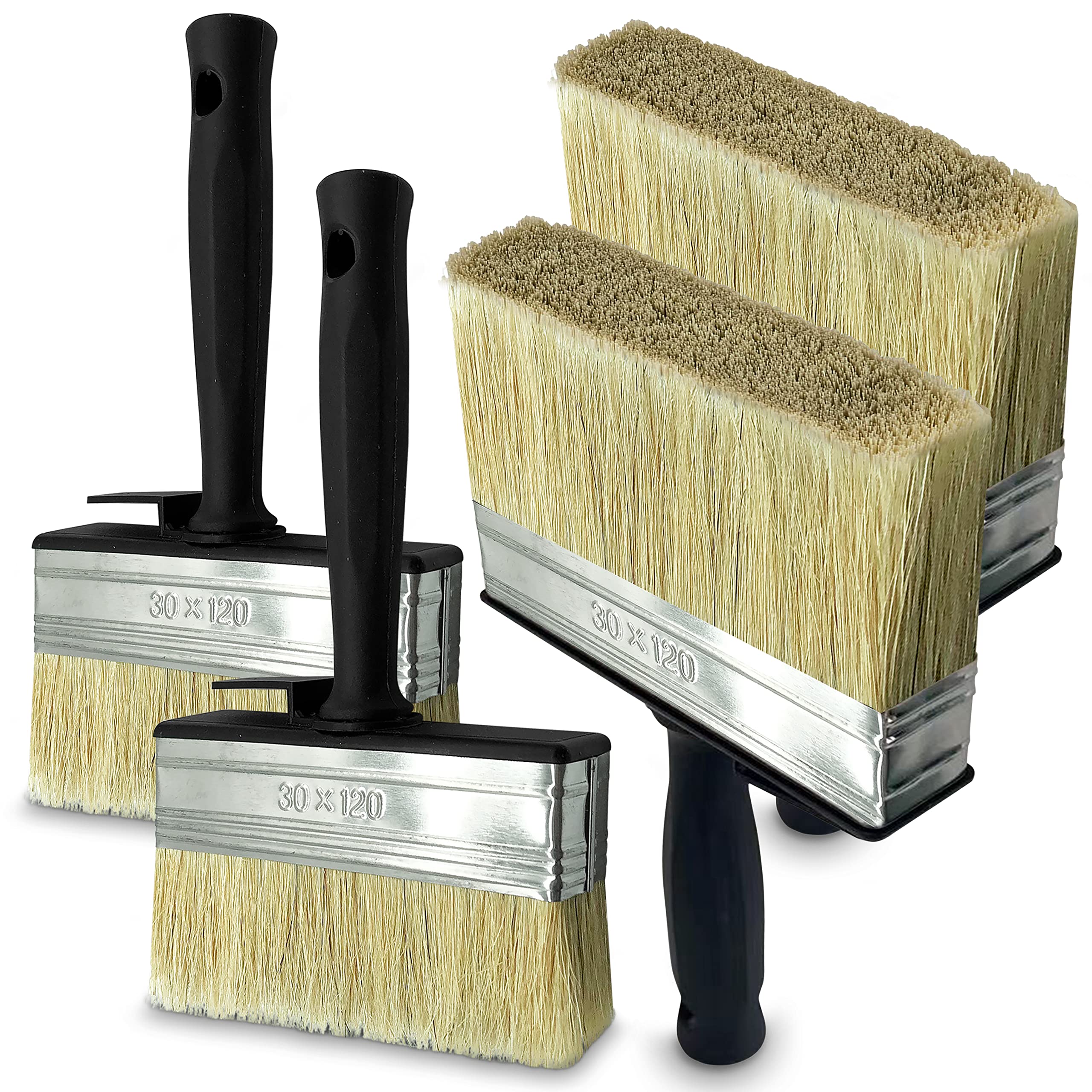 SOL 4pk Multipurpose Paint Brushes - DIY Decorating Set for Walls & Wood