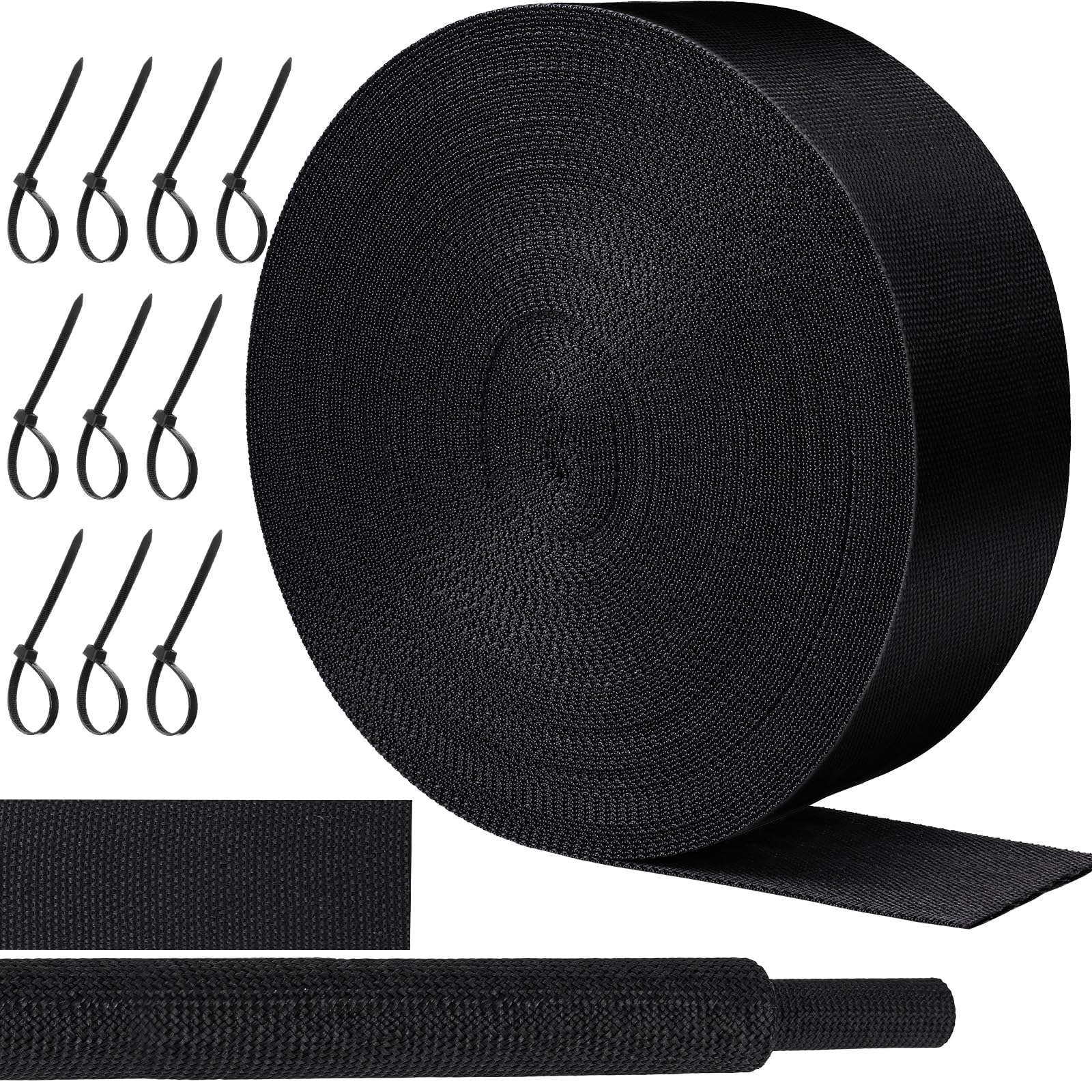 66 ft 1 in 2:1 Heat Shrink Braided Sleeving, Black