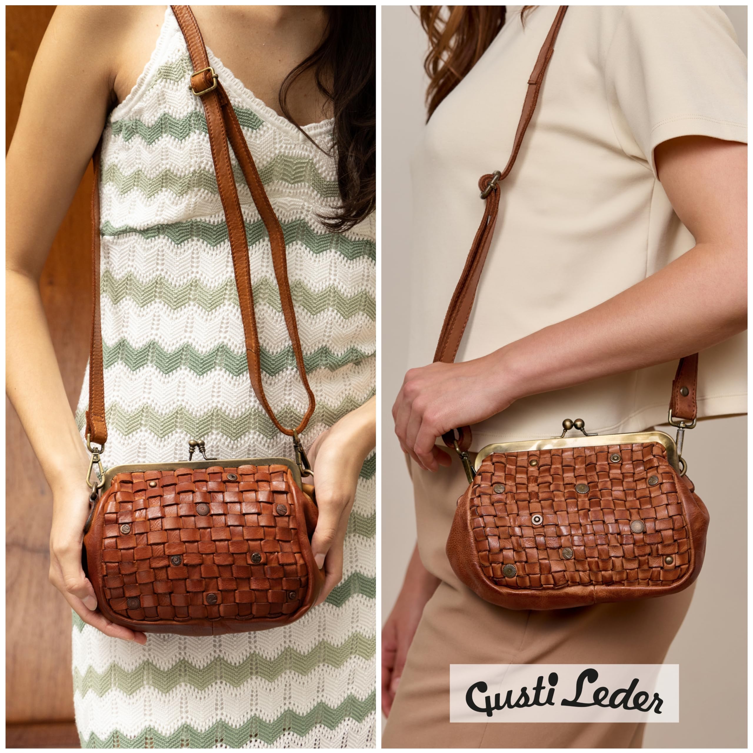 Gusti Borsa a tracolla in pelle Britney – Borsa da donna – Marrone