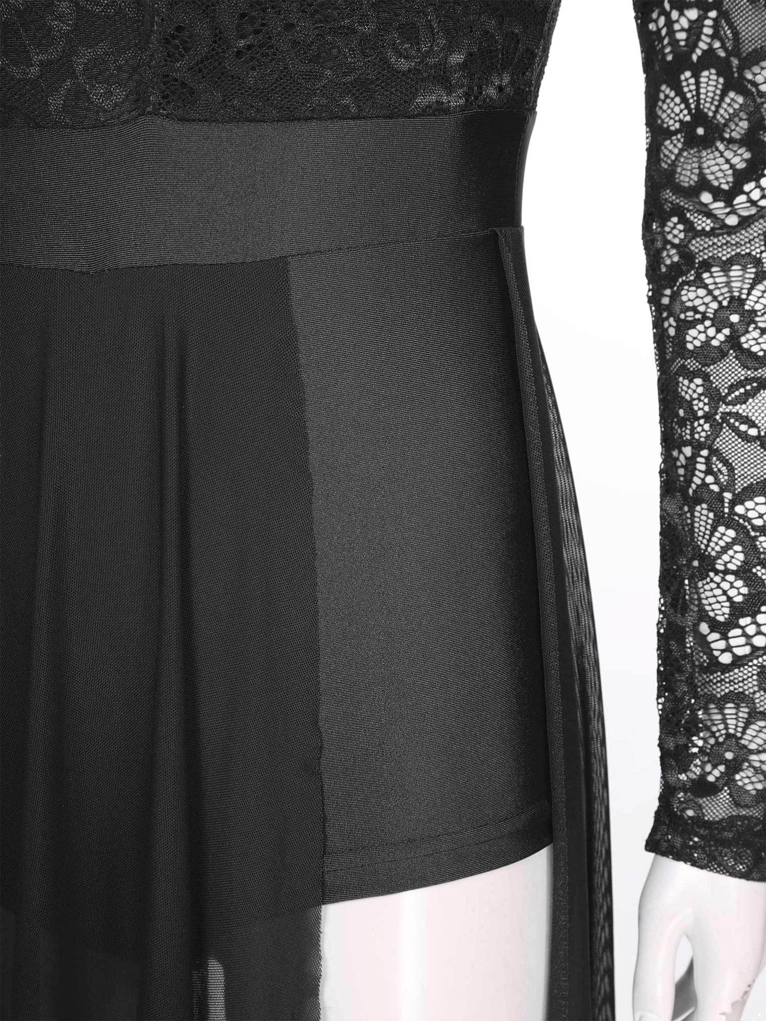 CHICTRY Damska koronkowa sukienka baletowa, na jedno ramię, liryczna sukienka kwiatowa, baletowa, patchwork, trykot z asymetryczną spódnicą, tancewear