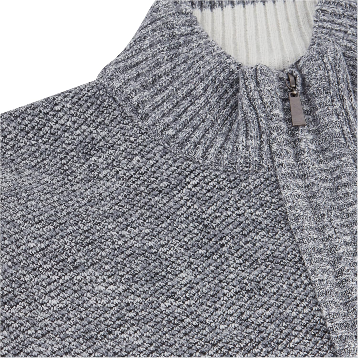 Men's Shawl Collar Cable Knit Cardigan Sweater, Full Zip Sherpa Lined, with Pockets - Image 3