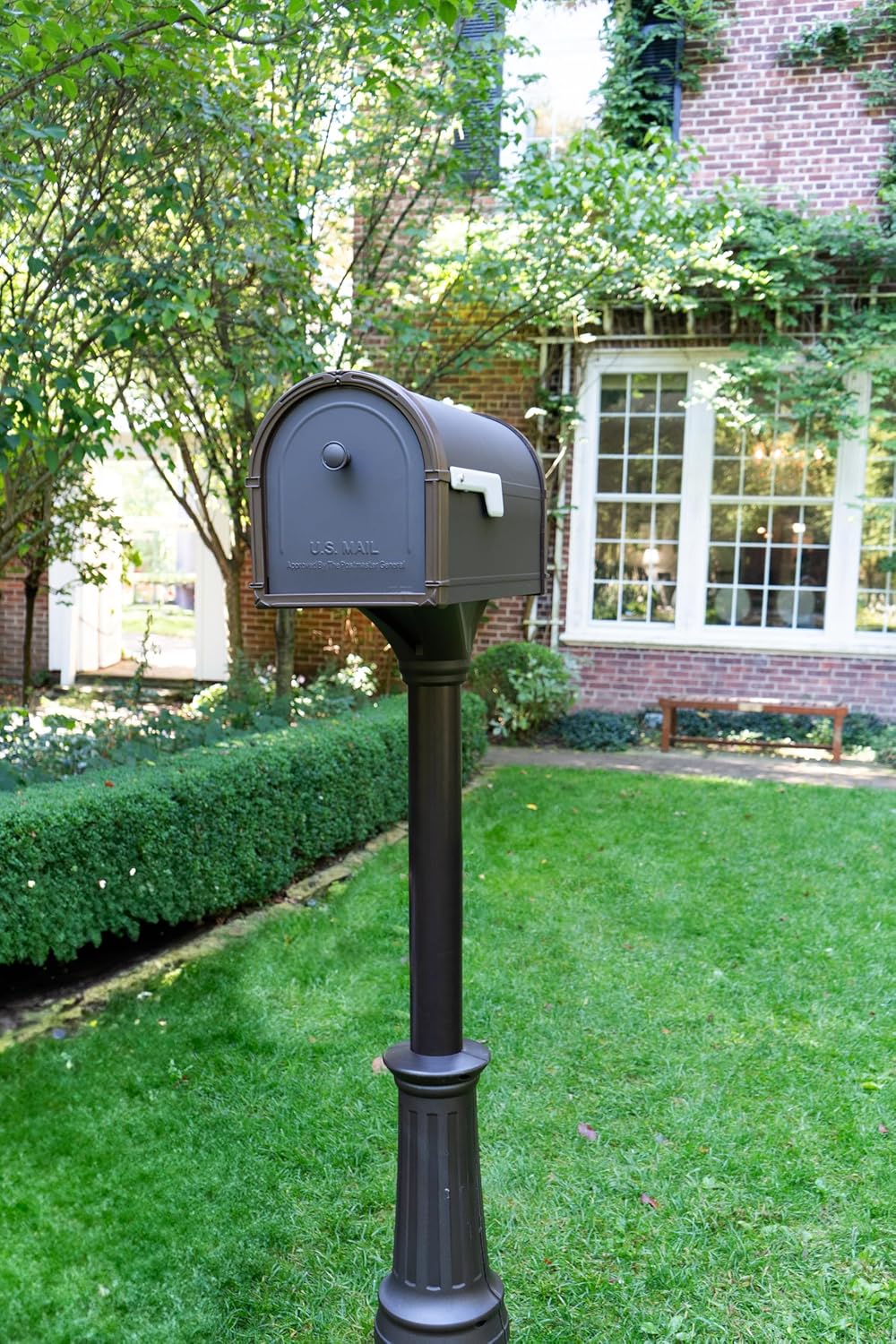 Architectural Mailboxes Bellevue Galvanized Steel Post Mount Mailbox, Compatibility Code G, 5591RZ-10, Rubbed Bronze, Large Capacity
