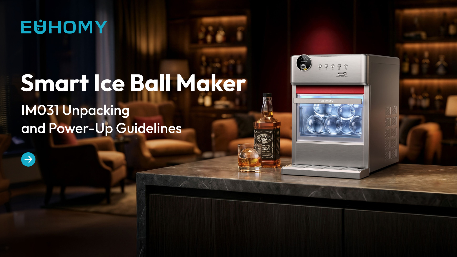 Image of EUHOMY 2.5 inch Clear Ice Ball Maker Countertop with Remote App Control, Wi-Fi Ice Machine with 24H Timer, 3 pcs Sphere in 45 Mins, 96 pcs /Day, CrystalFlux Freezing Technology, Ideal for Whiskey Bourbon