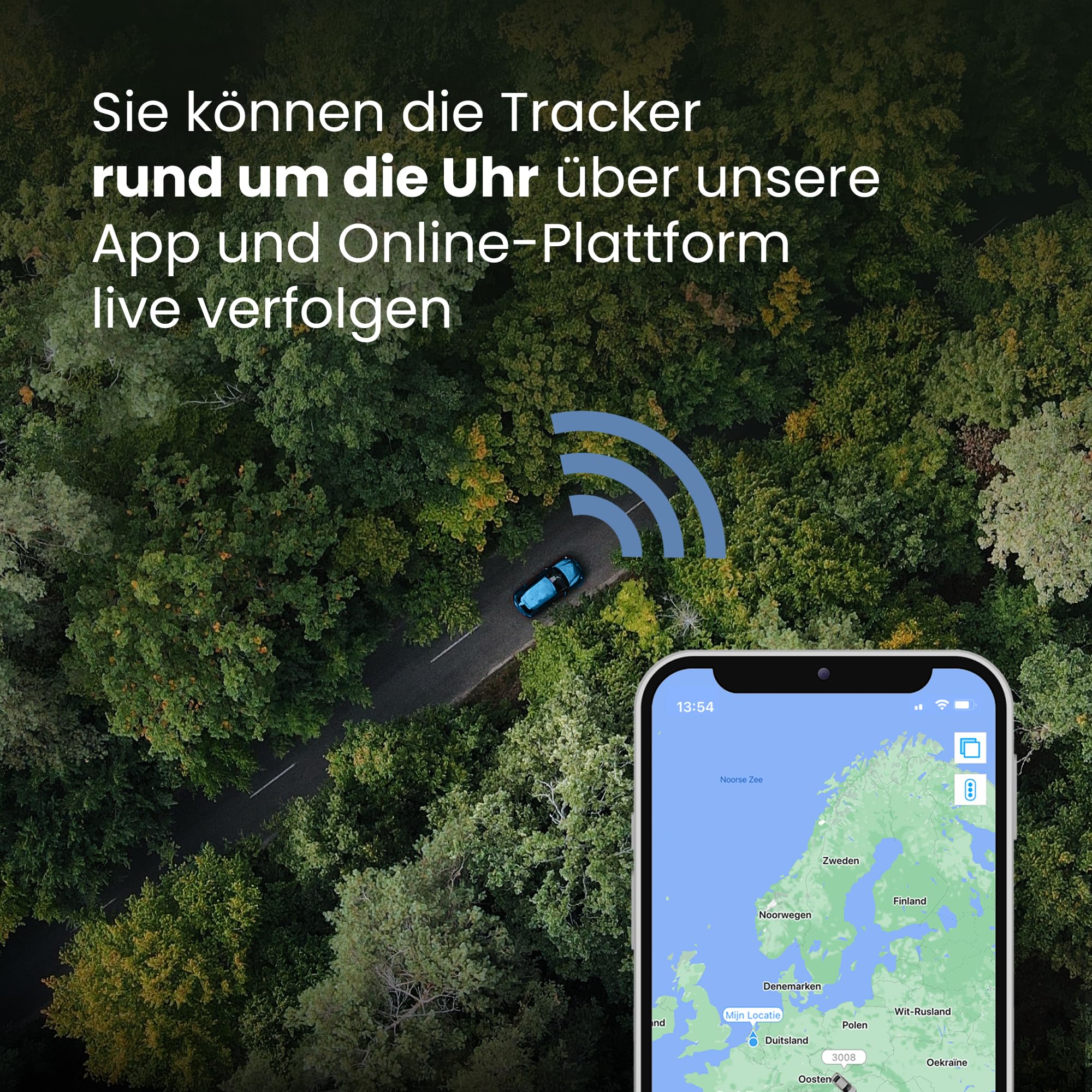 Portable Pro+ GPS Tracker Auto – Eingebauter Tracker mit Echtzeit GPS Live Tracking, Ohne ABO, 90 Tage Akkulaufzeit, 4G LTE Peilsender mit App-Steuerung und Manipulationsalarm